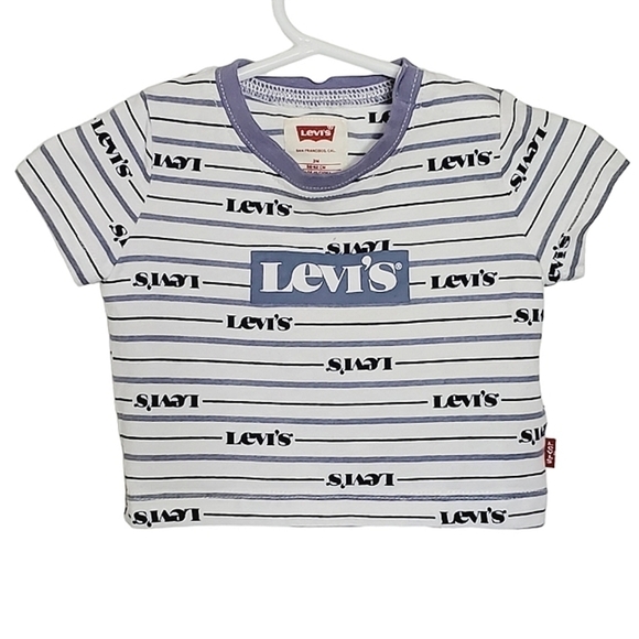 Levi's Other - 🟢K1295 * Levi's Boys Repeating Logo Tee Blue White Size 3M